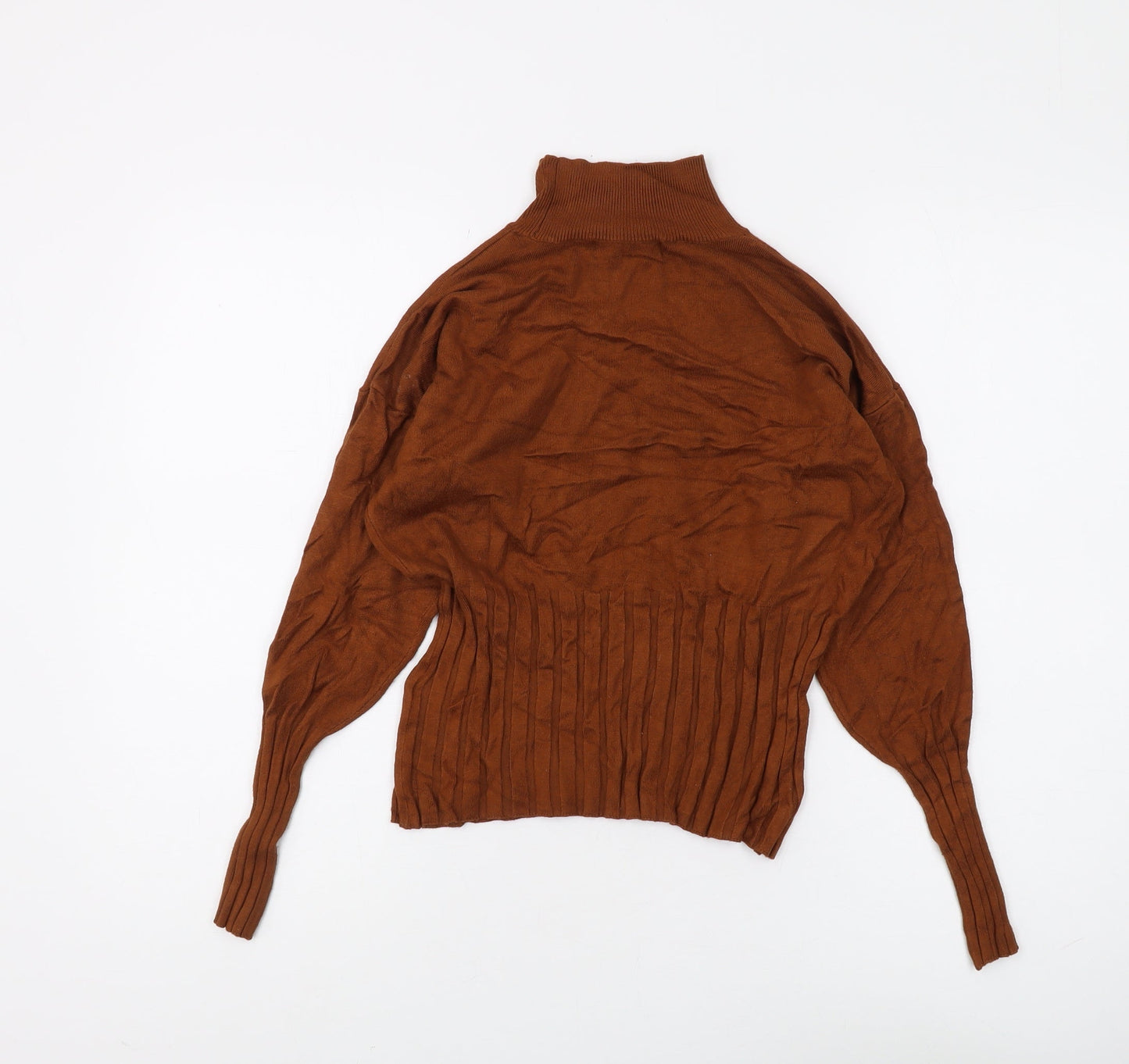 Marks and Spencer Women’s Brown High Neck Jumper, Size 14