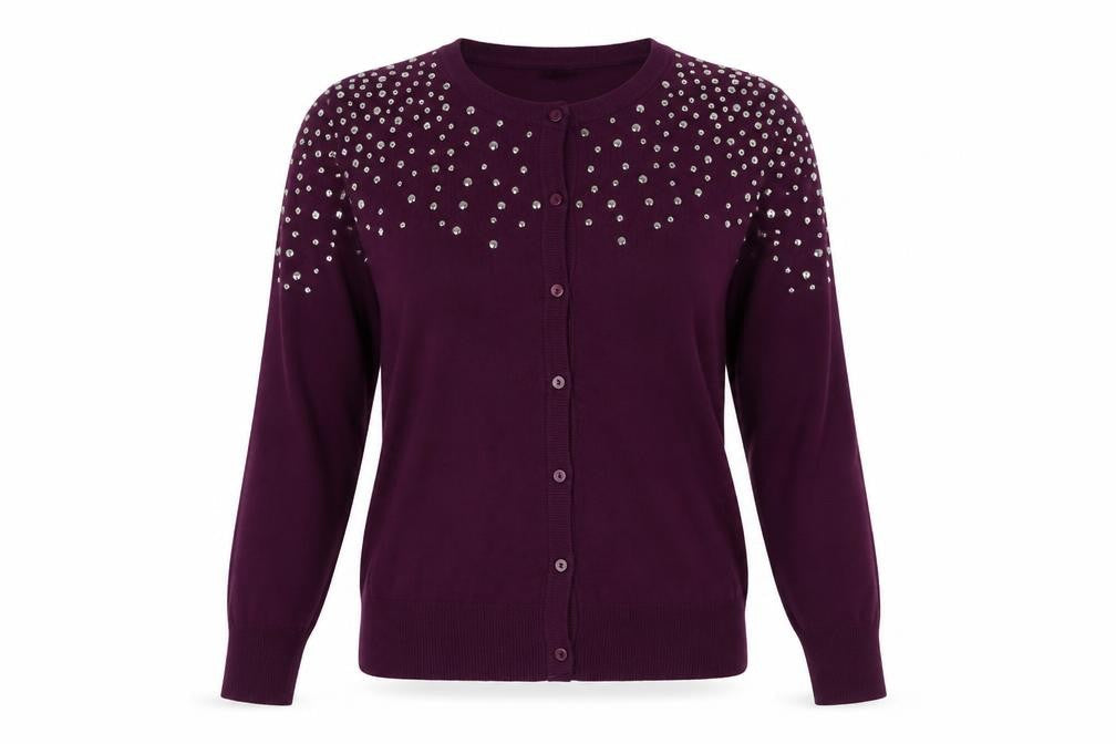 Image Women's Purple Studded Cardigan - S