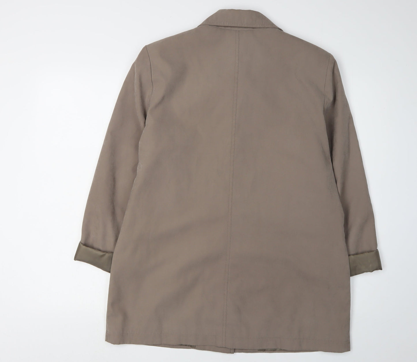 EWM Women's Brown Jacket Size 12, Collared Mid-Length