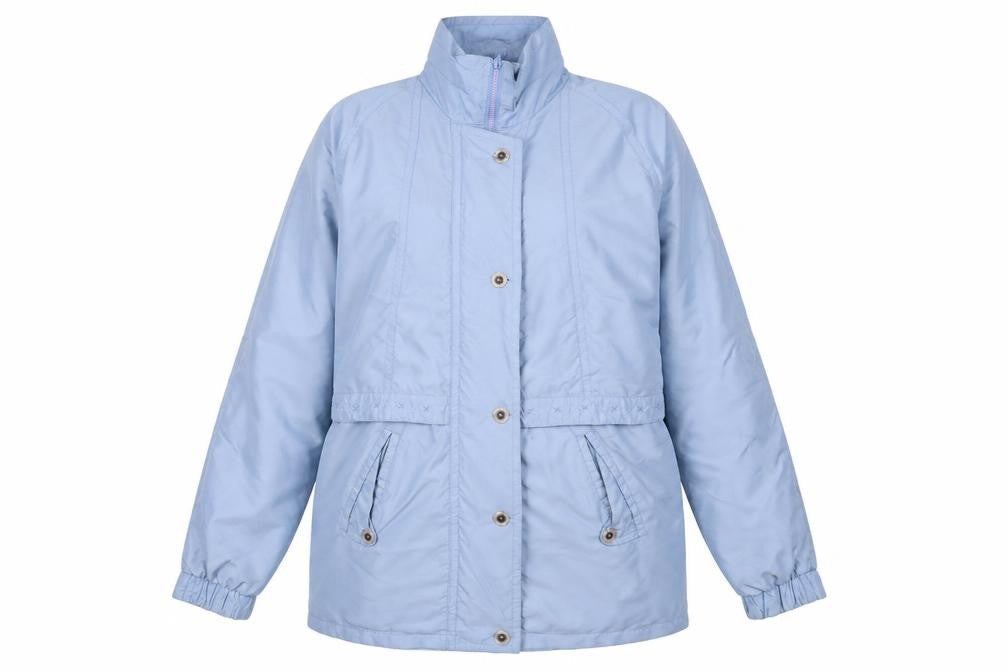 Micro by Myers Women's Blue Mid-Length Overcoat Jacket