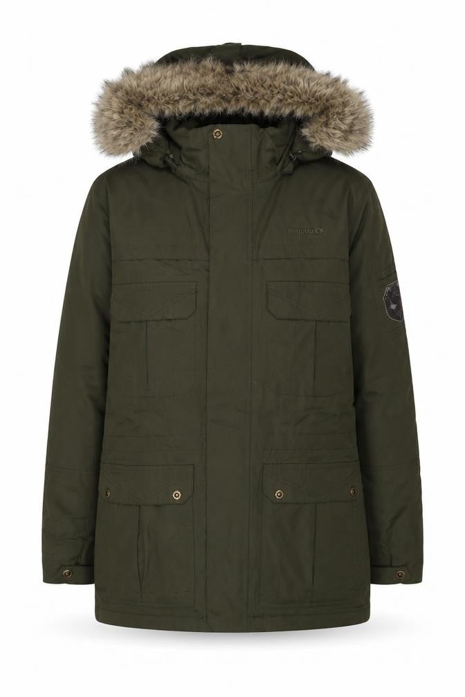 Regatta Womens Green Parka with Fur Trim S
