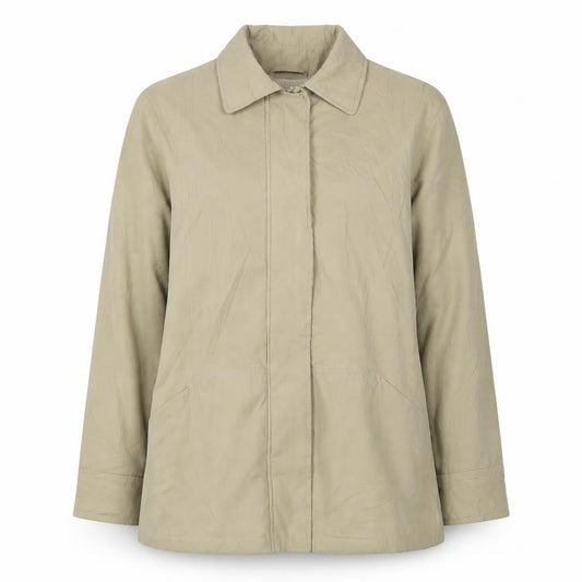 EWM Women's Beige Size 12 Mid-Length Casual Jacket