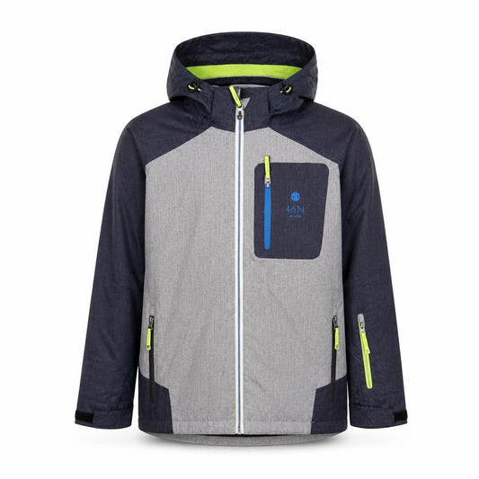 46 N Boys Grey Puffer Jacket with Hood, Size 15 Years