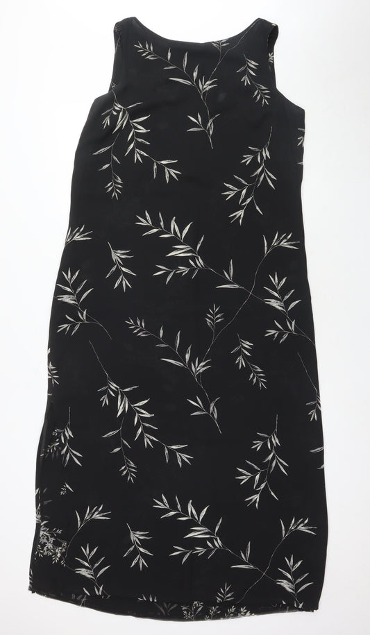 Emma James Women's Black Floral Shift Dress Size 14