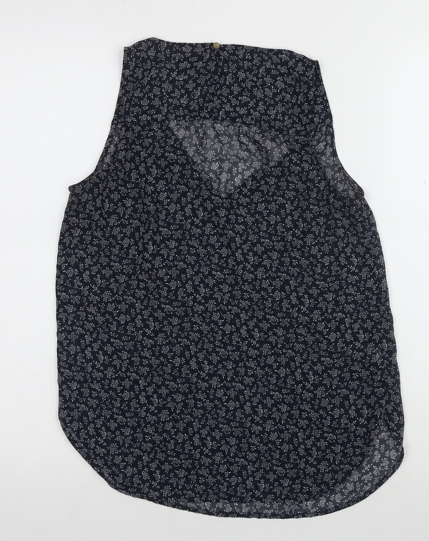 Ann Taylor Women's Blue Floral Sleeveless Blouse XS