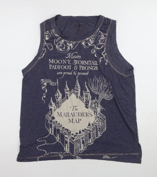 Harry Potter Women's Blue Tank Top Size 10-12, Movie Print