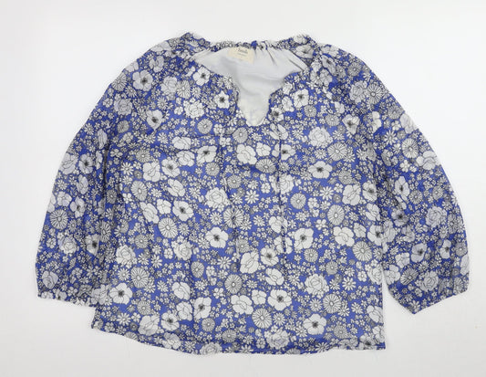 Lush Women's Blue Floral Tunic Blouse - Size S