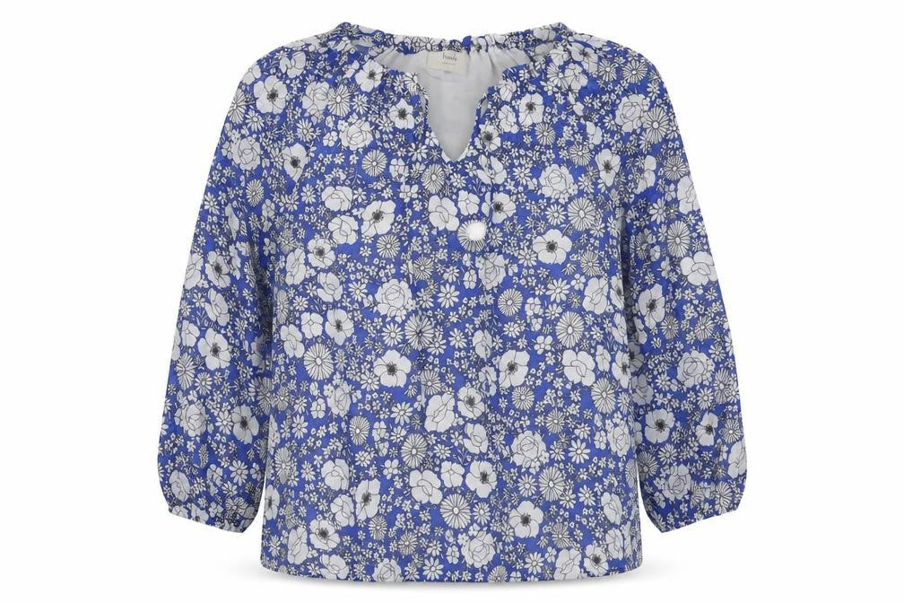 Lush Women's Blue Floral Tunic Blouse - Size S