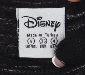Preloved Disney Black Sleeveless T-Shirt, Size 8 - Detail
