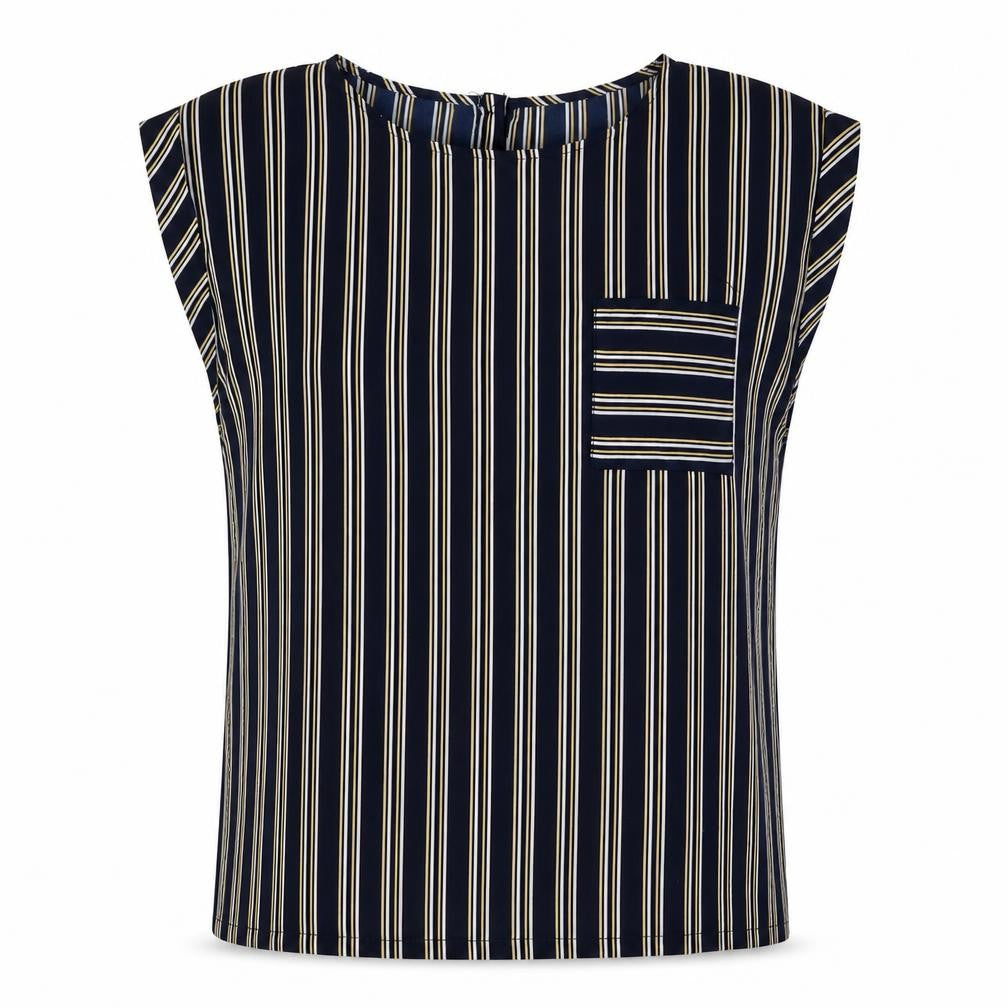 Louche Women's Black Striped Blouse Size 10 Casual