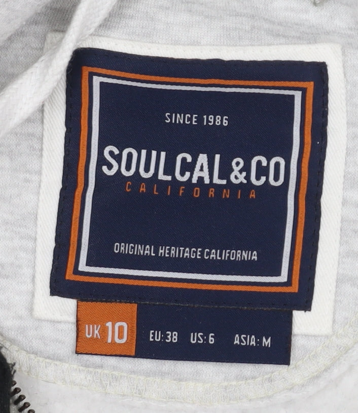 SoulCal & Co Unisex Grey Full Zip Hoodie Size 10