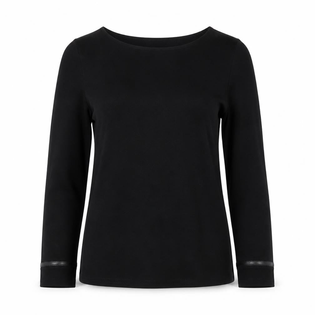 Shubette London Black Women's Size 10 Basic Boat Neck Blouse
