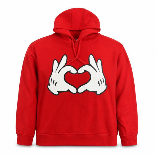 Disney Red Unisex Hoodie L - Graphic Print Pullover