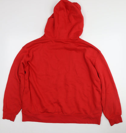 Disney Womens Red Hoodie L - Graphic Print Pullover