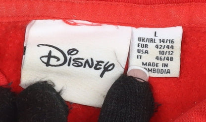 Disney Womens Red Hoodie L - Graphic Print Pullover