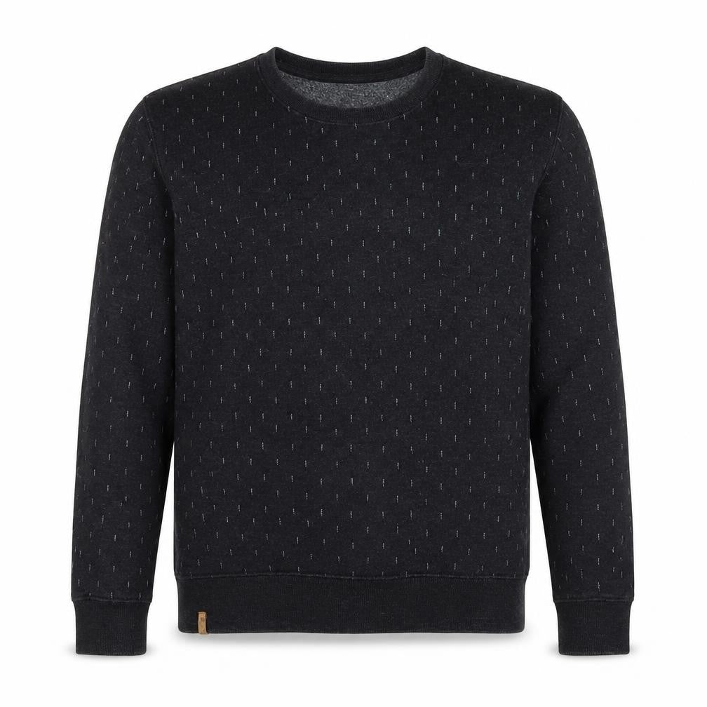 Men's Black Pullover Sweatshirt, Knit Fabric - Medium