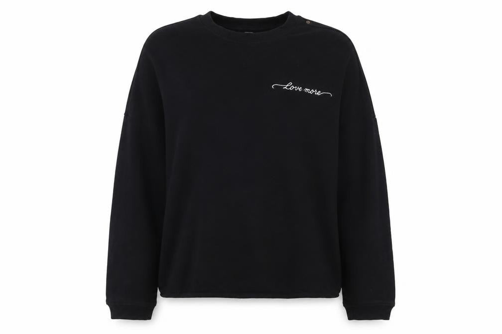 Diesel Unisex Black Cotton Pullover Sweatshirt - Small