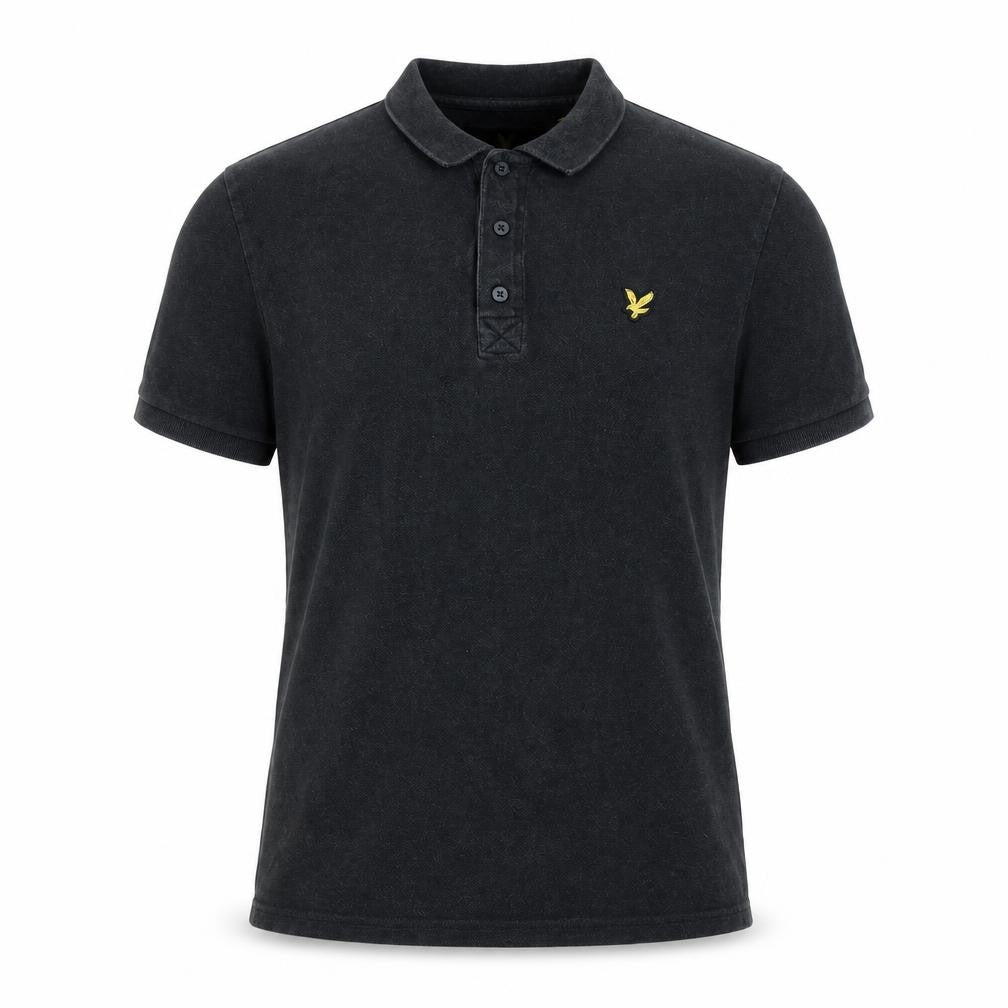 Lyle & Scott Men's Black Collared Polo Shirt M Solid Casual