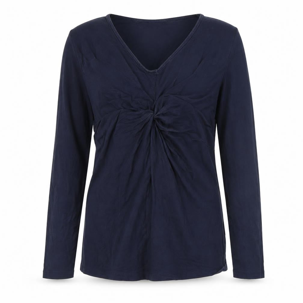 Mamalicious Women's Blue V-Neck Maternity Top, L