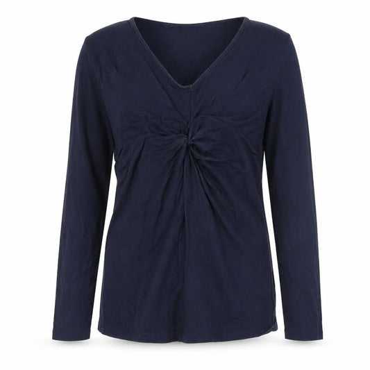 Mamalicious Women's Blue V-Neck Maternity Top, L