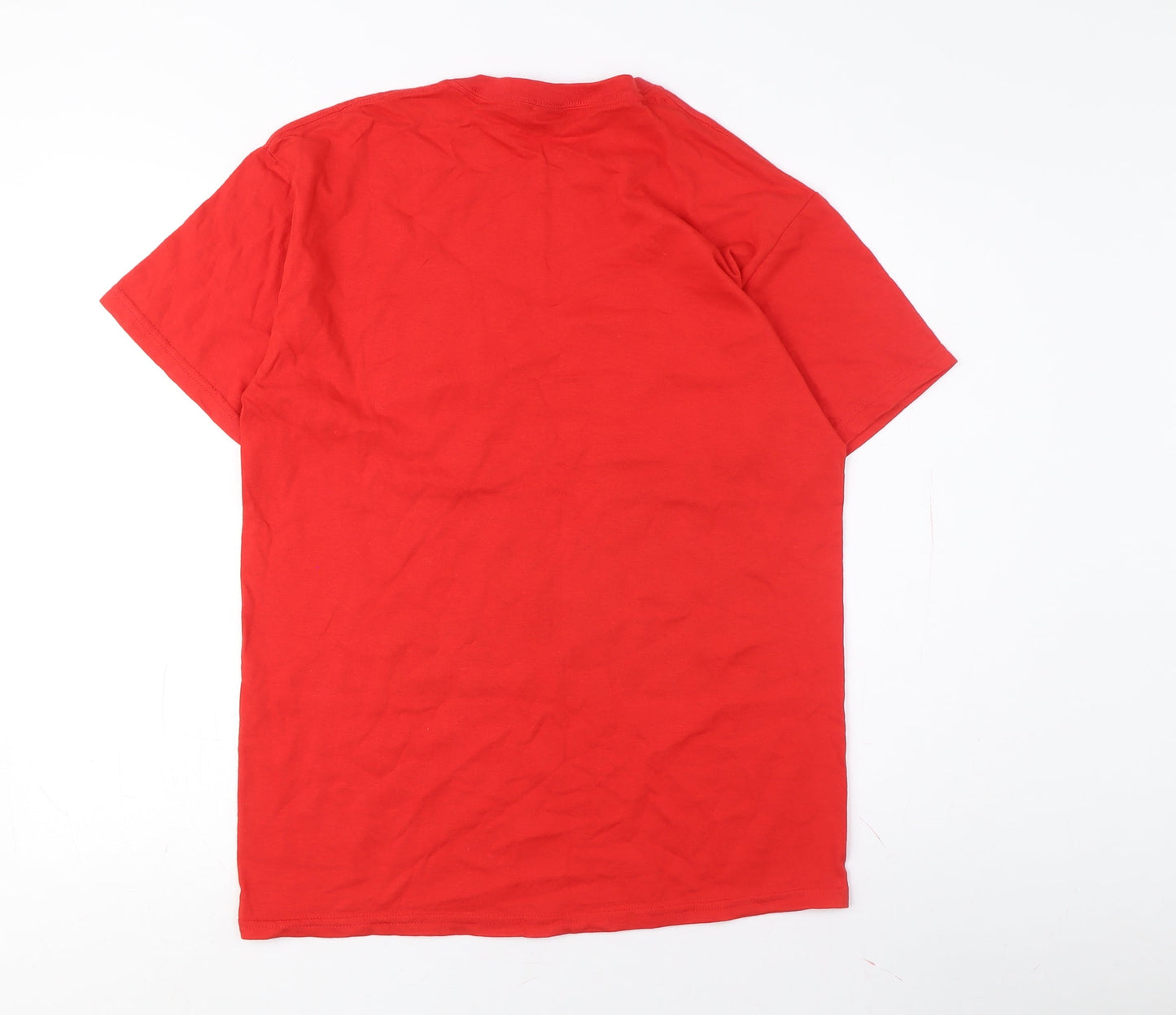Gildan Men's Red Sports T-Shirt M, Graphic Print, Cotton