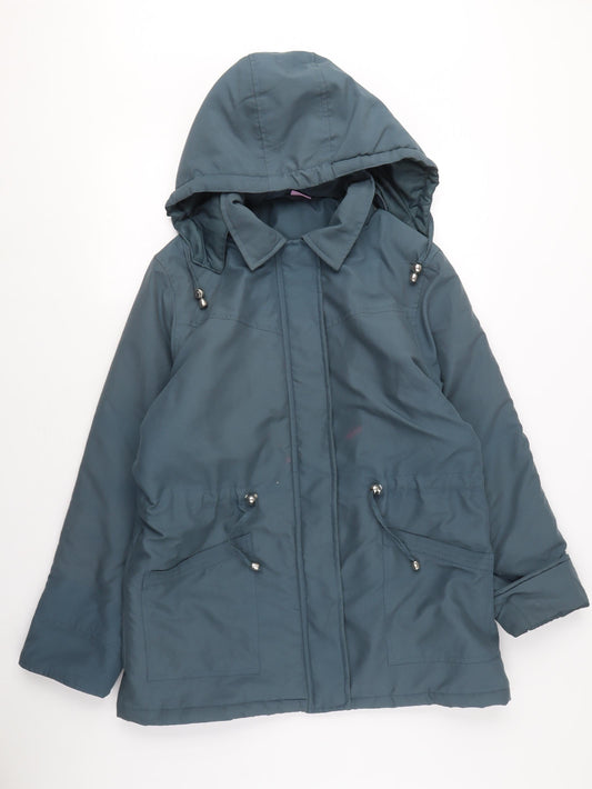 Amalina Women's Blue Hooded Parka Jacket Size 12