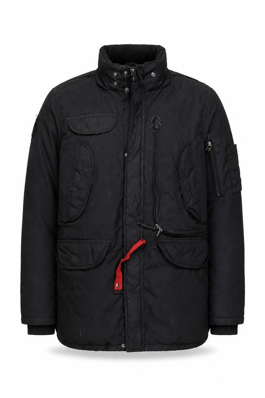 Red Bridge Men's Black Parka Jacket, Size S, Casual Winter Coat