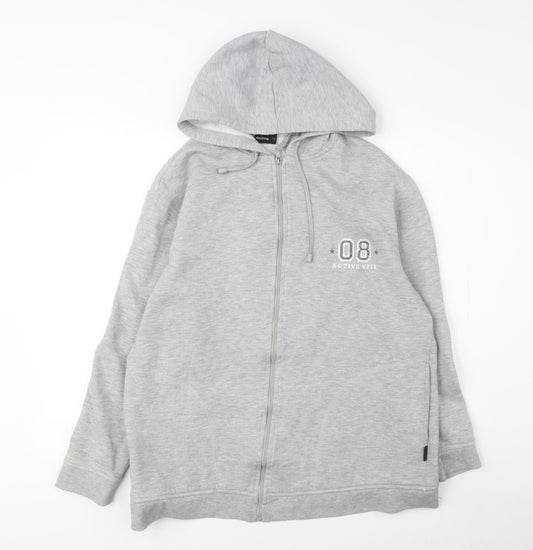 Active VIII Grey Full Zip Hoodie Unisex Size 16