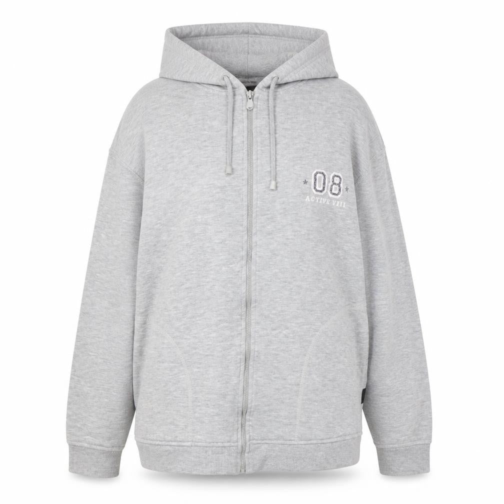 Active VIII Grey Full Zip Hoodie Unisex Size 16