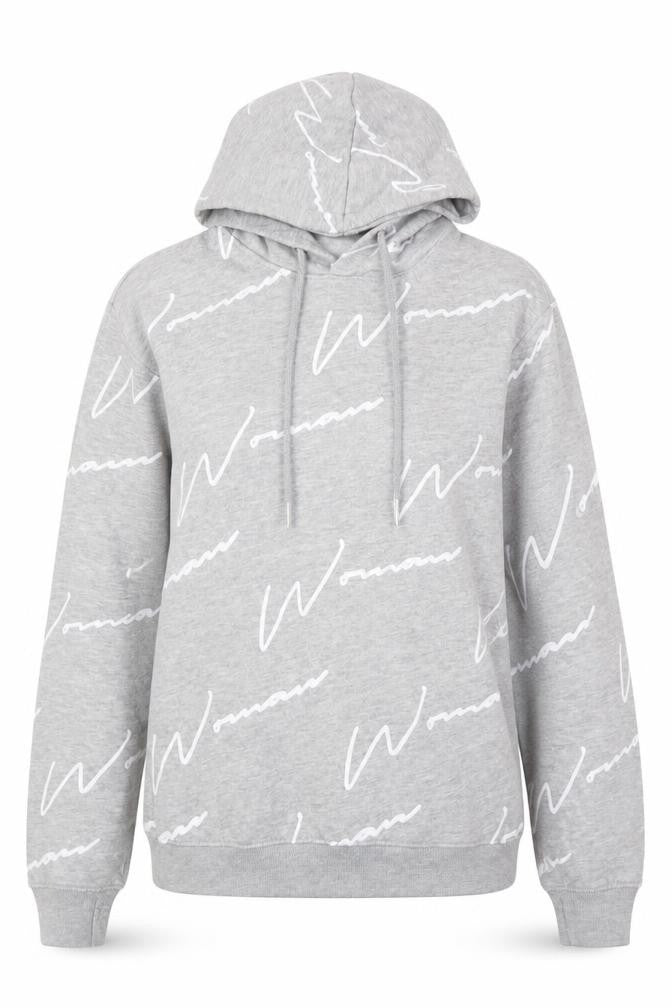 Boohoo Women's Grey Hoodie UK 6 Casual Graphic Print