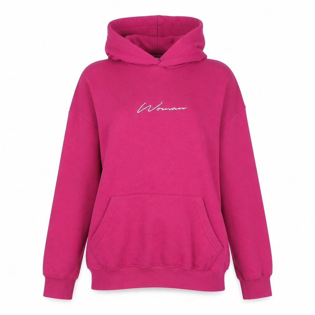 Boohoo Women's Pink Pullover Hoodie, XS, Logo Accent
