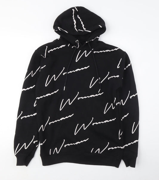 Boohoo Black Women's Size 8 Logo Pullover Hoodie