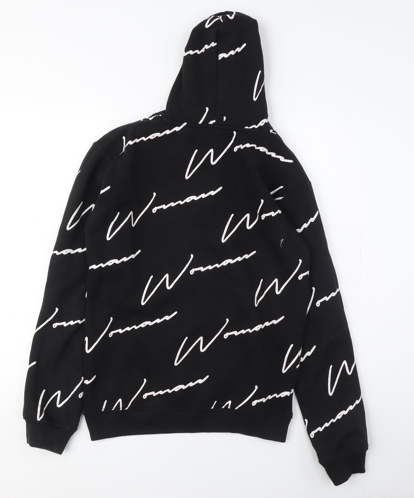 Boohoo Black Women's Size 8 Logo Pullover Hoodie