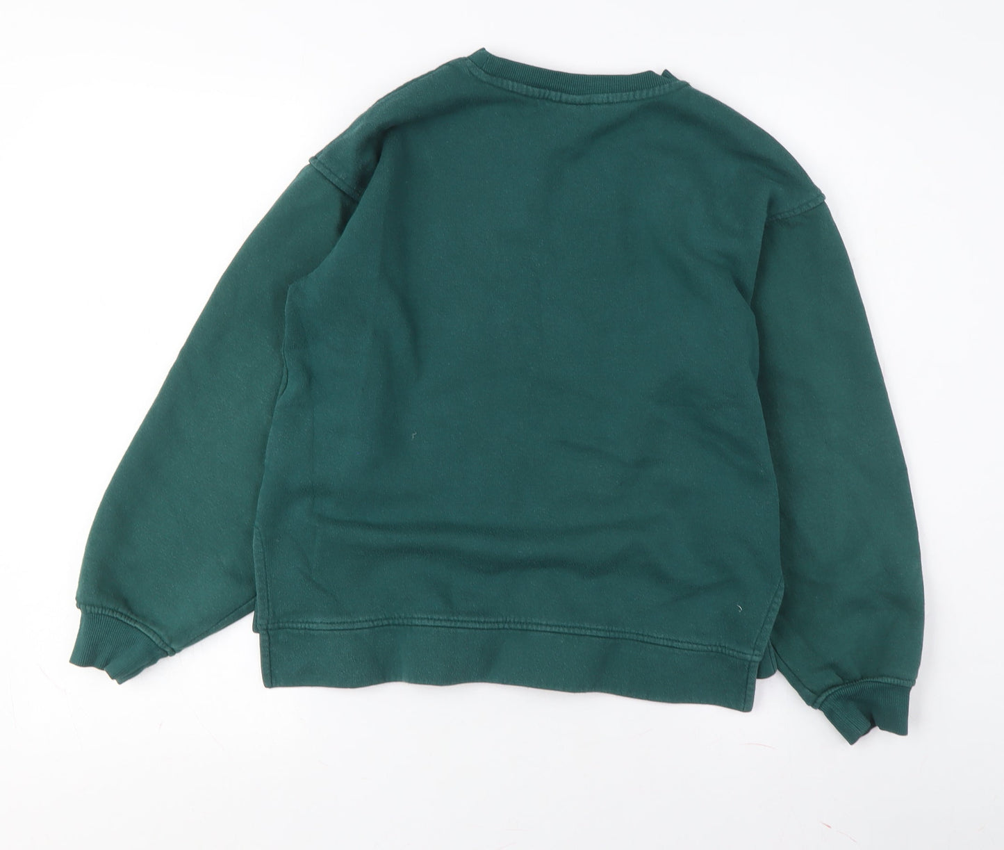 H&M Boys Green Graphic Print Pullover Sweatshirt