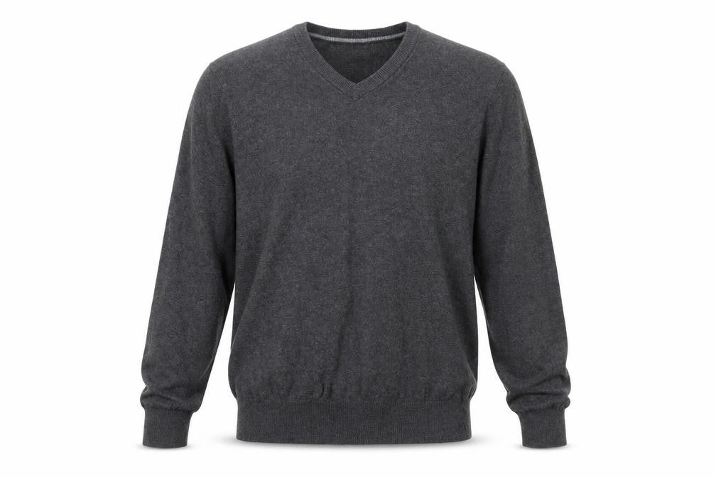 St John's Bay Men's Grey Pullover Jumper, V-Neck, M