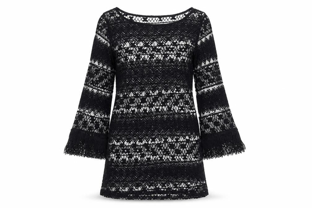 Ella Moss Women's Black Shift Dress S 3/4 Sleeve