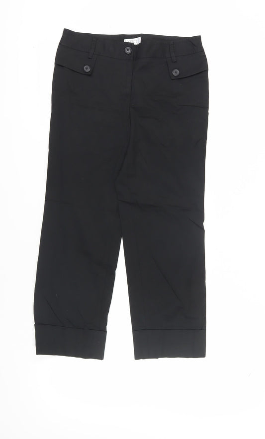 Loft Women Black Size 4 Capri Cotton Trousers