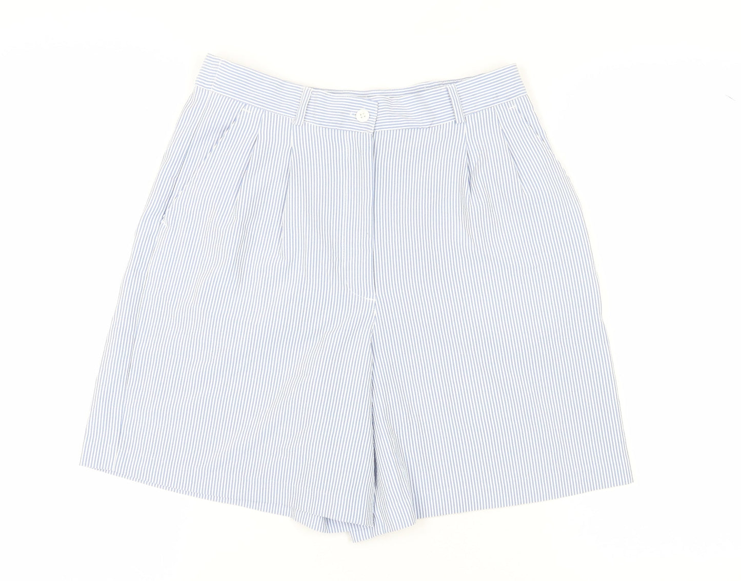 Talbots Women's Blue Striped Pleated Shorts Size 16 Petites