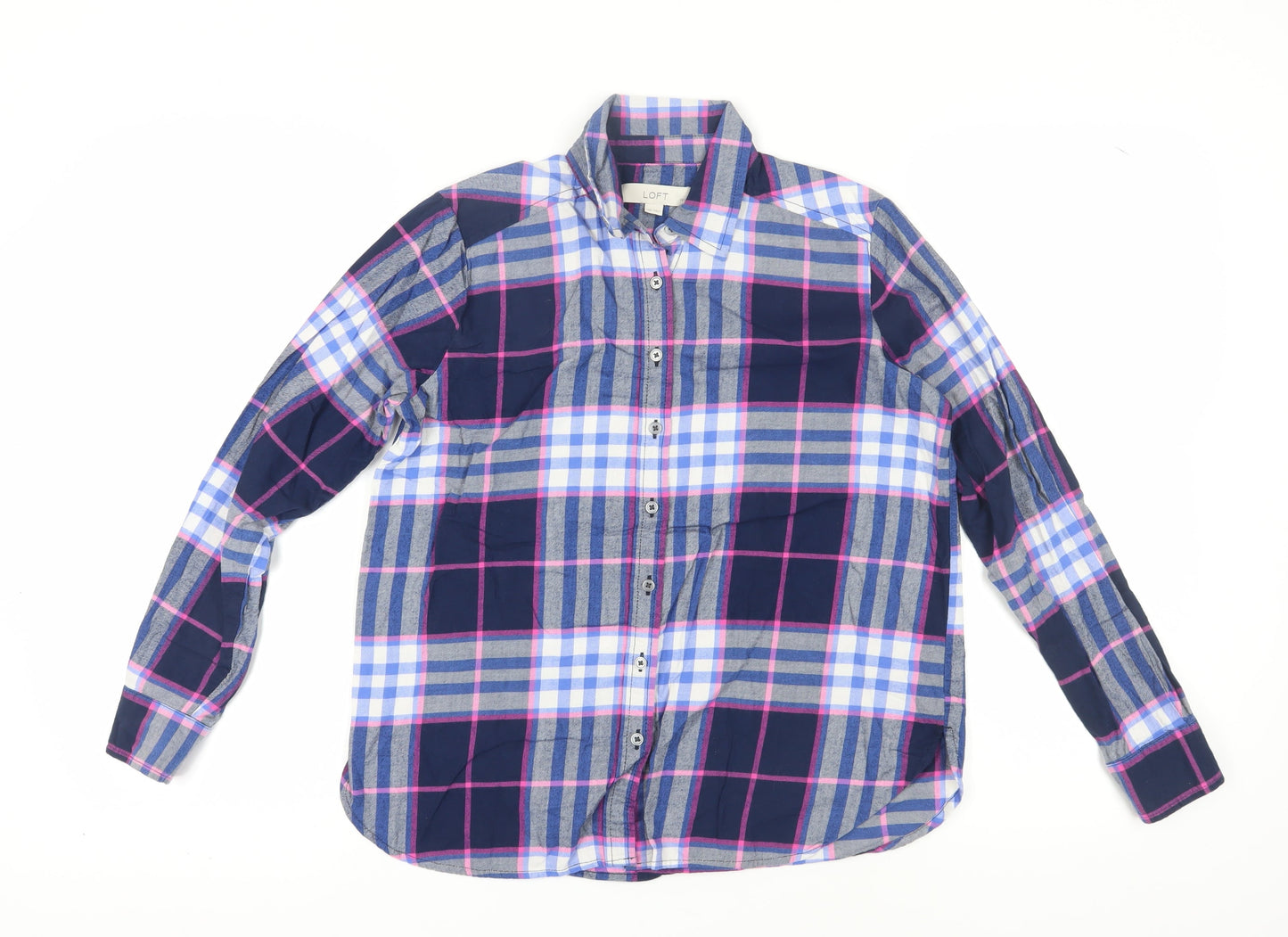 LOFT Women's Plaid Button-Up Shirt, XS, Multicoloured