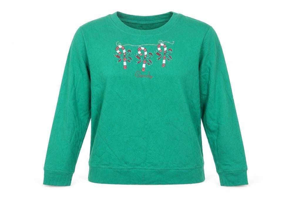 Holiday Editions Green Women's L Christmas Sweatshirt