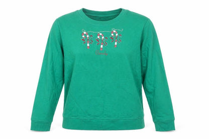 Holiday Editions Green Women's L Christmas Sweatshirt