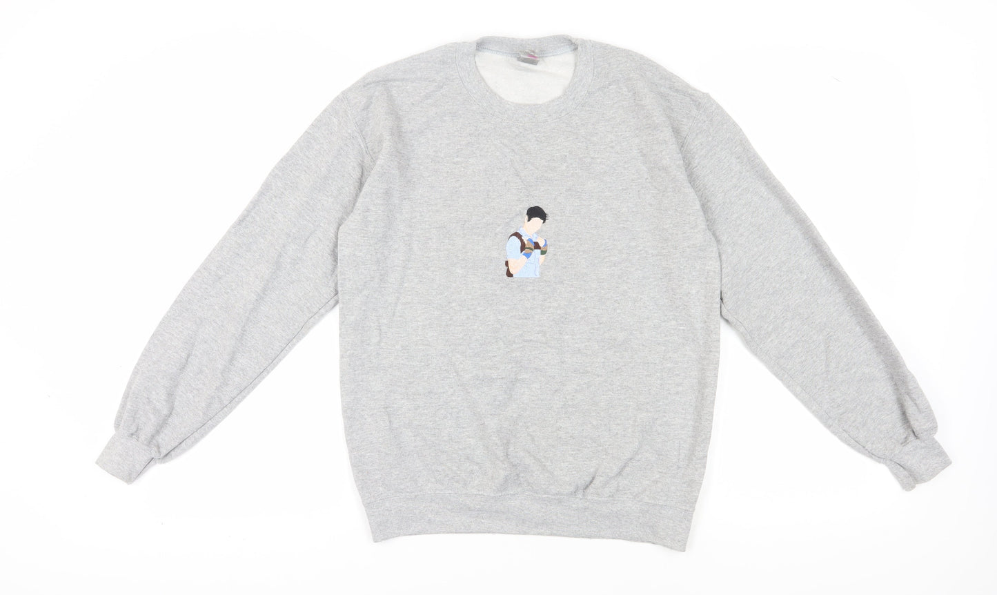 Gildan Unisex Grey Graphic Pullover Sweatshirt S