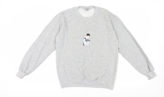 Gildan Unisex Grey Graphic Pullover Sweatshirt S