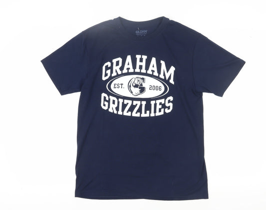 Gildan Men's Blue Graphic Print Performance T-Shirt M