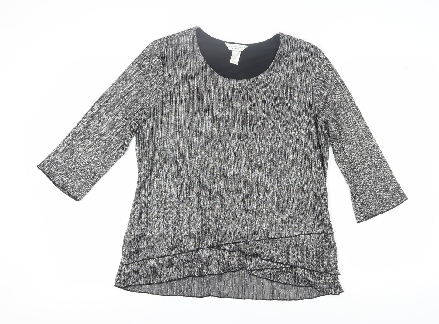 Christopher & Banks Women's Silver Petite XL Blouse