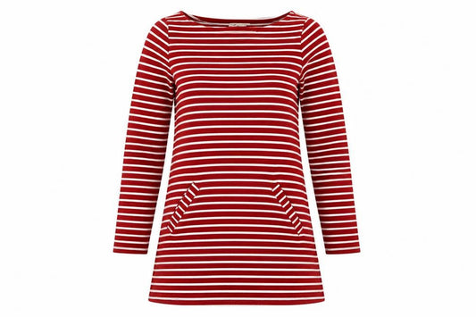 Hollister Women's XS Red Striped Tunic Jumper