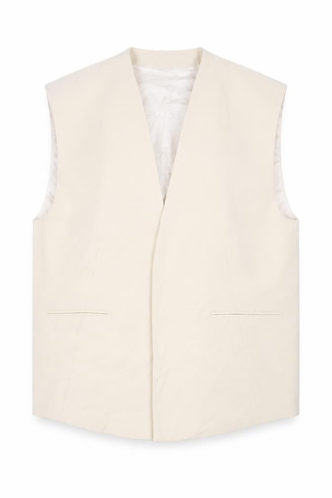 Zara Women's Ivory Vest M Sleeveless Jumper