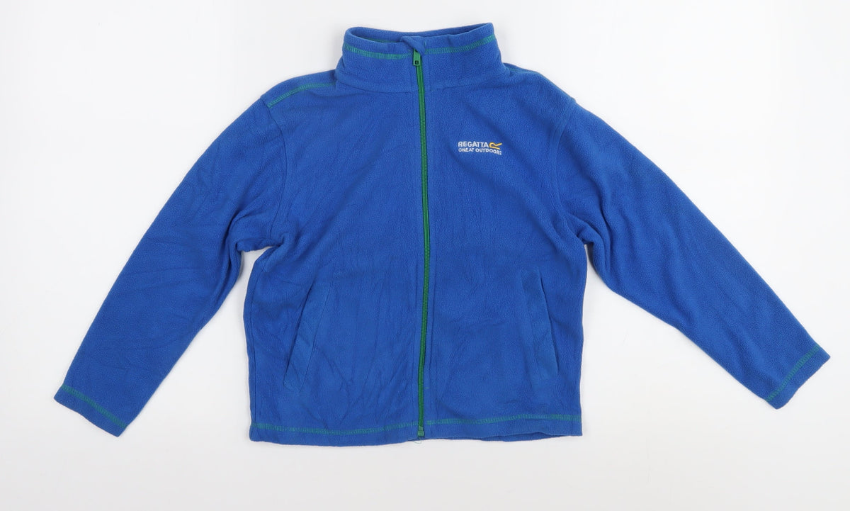 Additional front view of Regatta boys’ blue fleece jacket 6 years lightweight full zip
