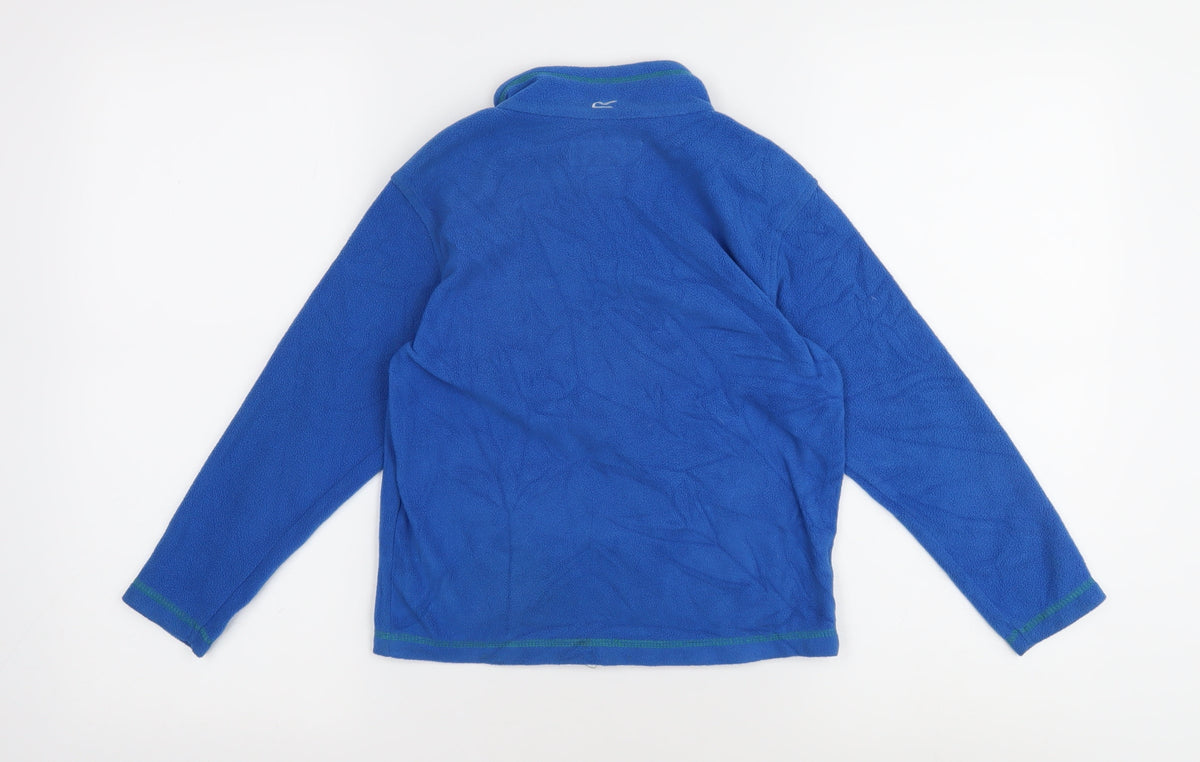 Back view of Regatta boys’ blue fleece jacket 6 years lightweight full zip