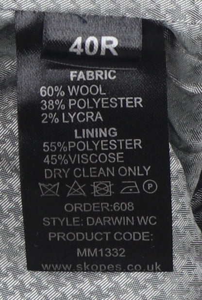 Skopes Men's Grey Suit Waistcoat 40R Regular Fit